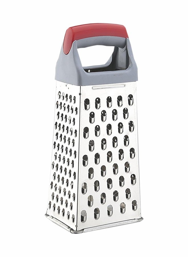 Brunchy Stainless Steel Grater & Slicer for Kitchen, Multi-Purpose Steel Kitchen Items, Professional Cheese Grater, Stainless Steel Chopper, Vegetable & Ginger Crusher Tool (1, Red) - Image 1